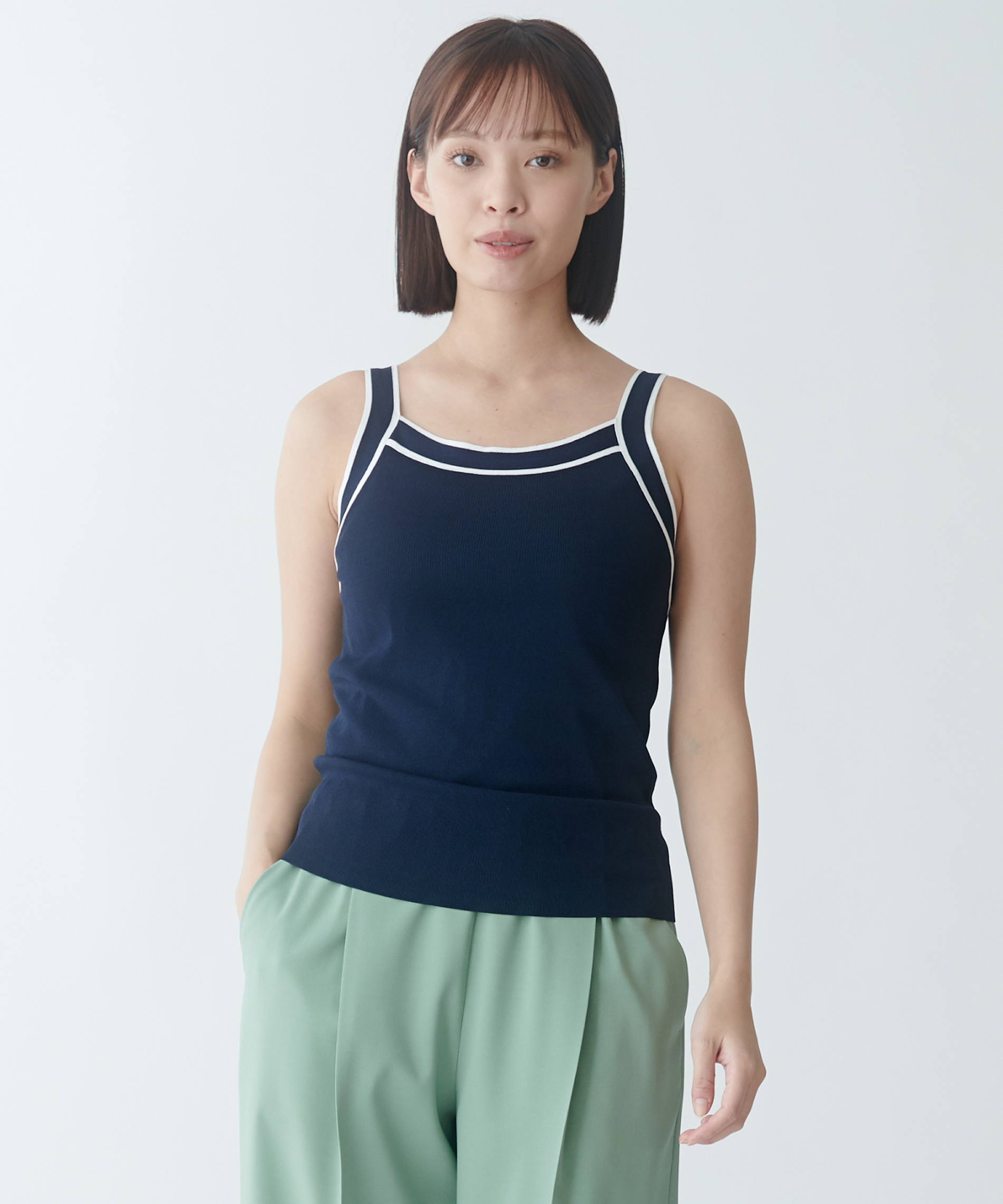 18G配色ニットキャミソール – FACE SANS FARD