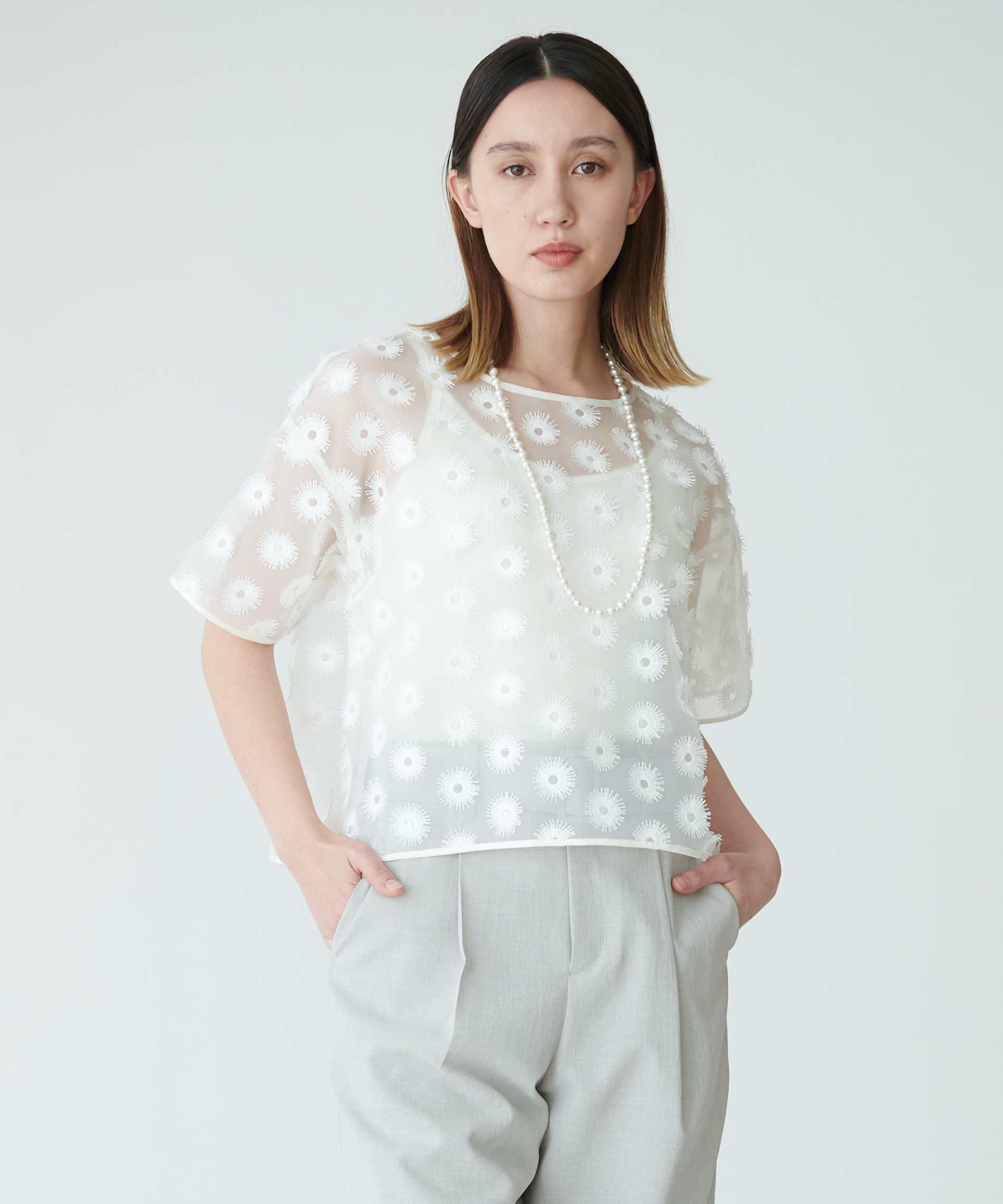 CLANE - CLANE シアーフラワーブラウス　ブラックSサイズ CLANE 正規商品 シャツ クラネ シアー フラワー レース SHEER