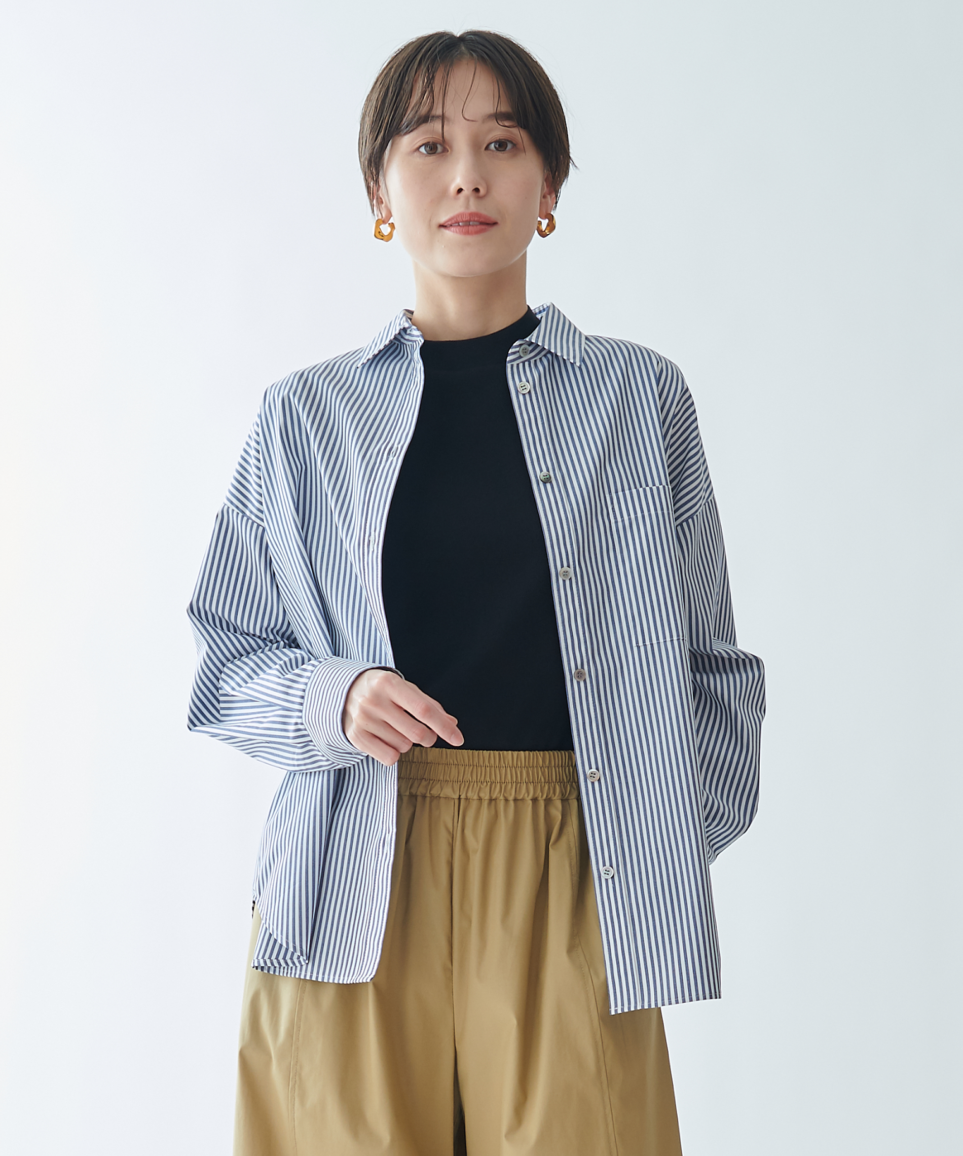 バックヨークストライプデザインシャツ – FACE SANS FARD