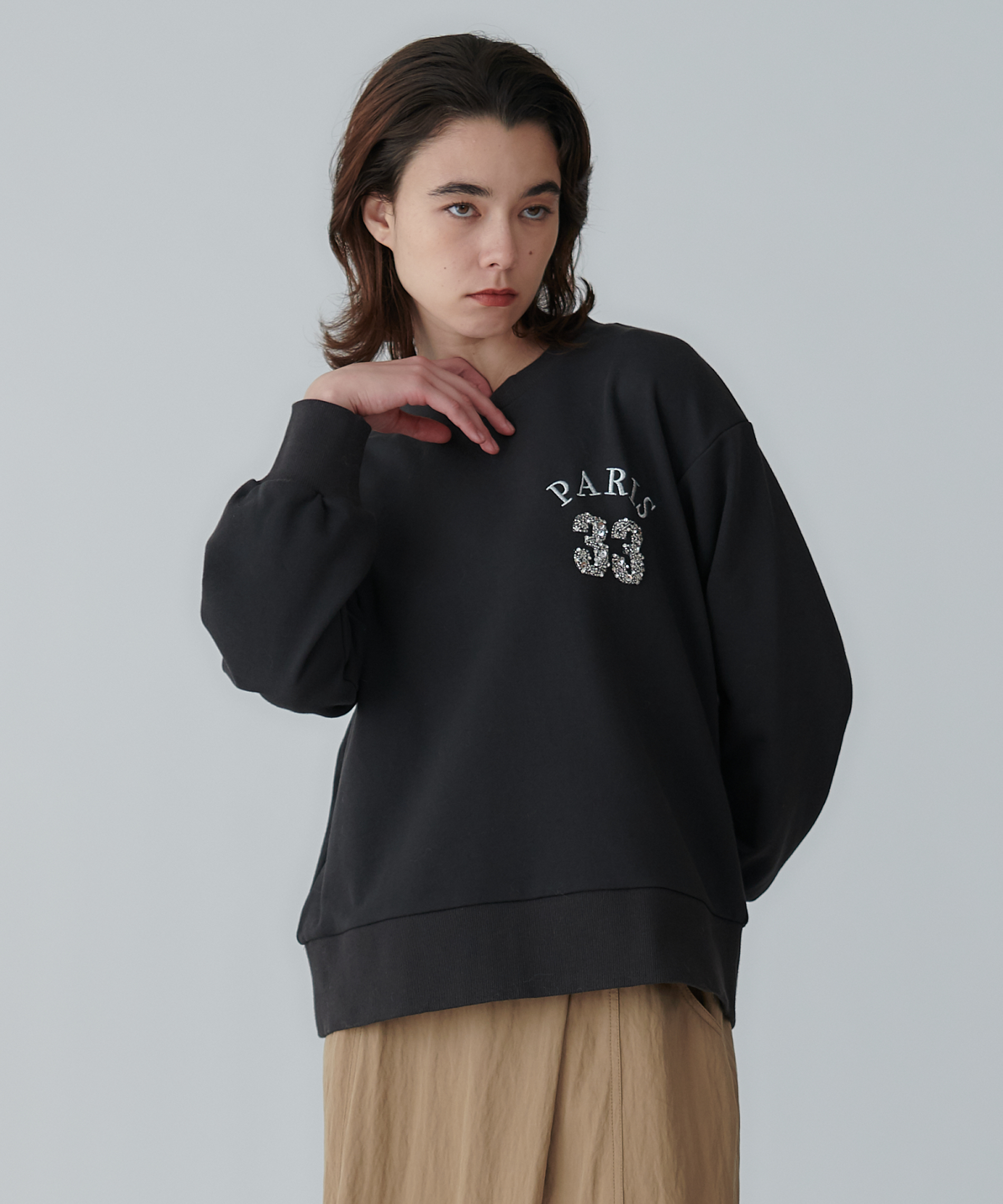 ビジュー刺繍スウェット – FACE SANS FARD