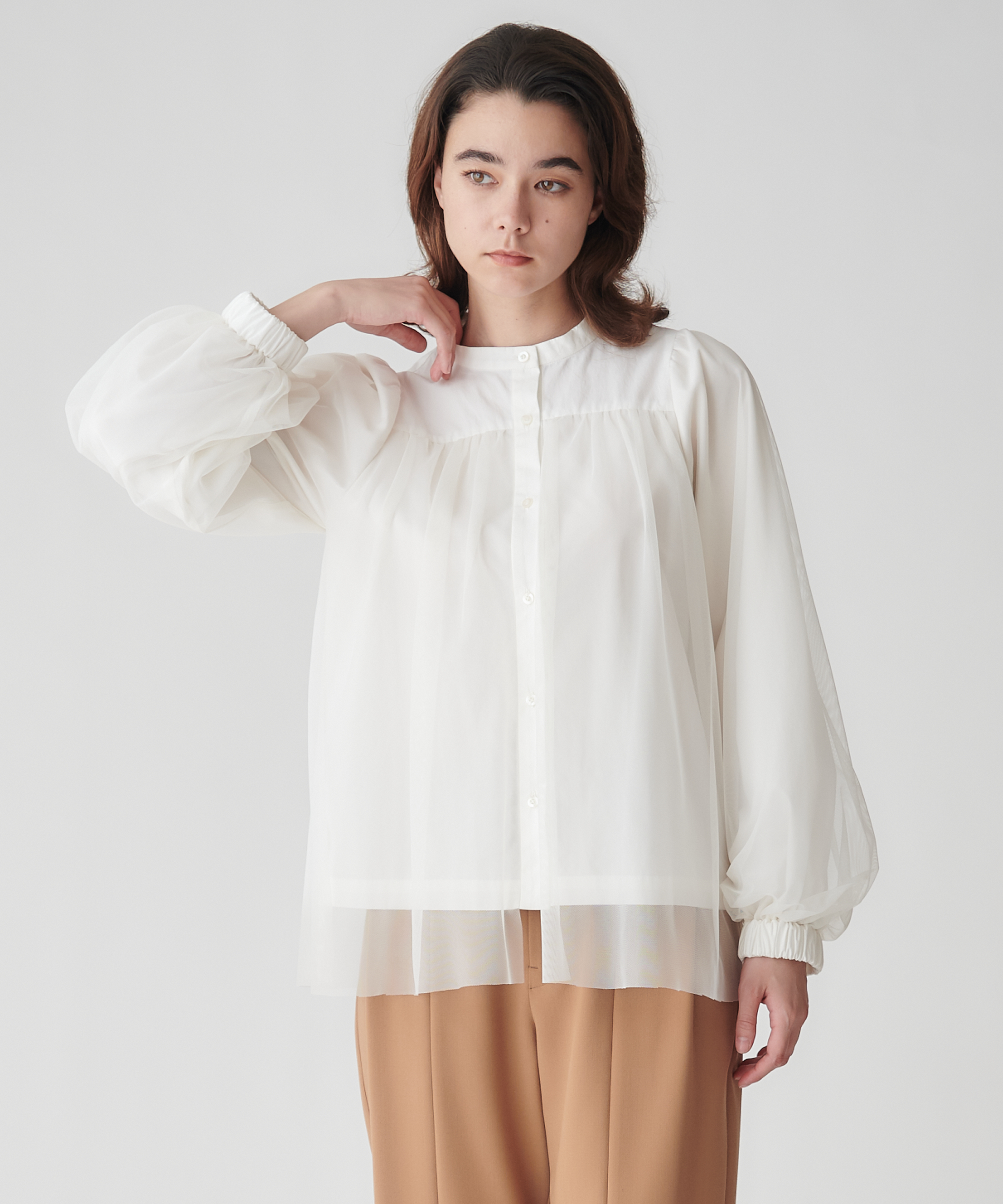 チュールドッキングブラウス – FACE SANS FARD