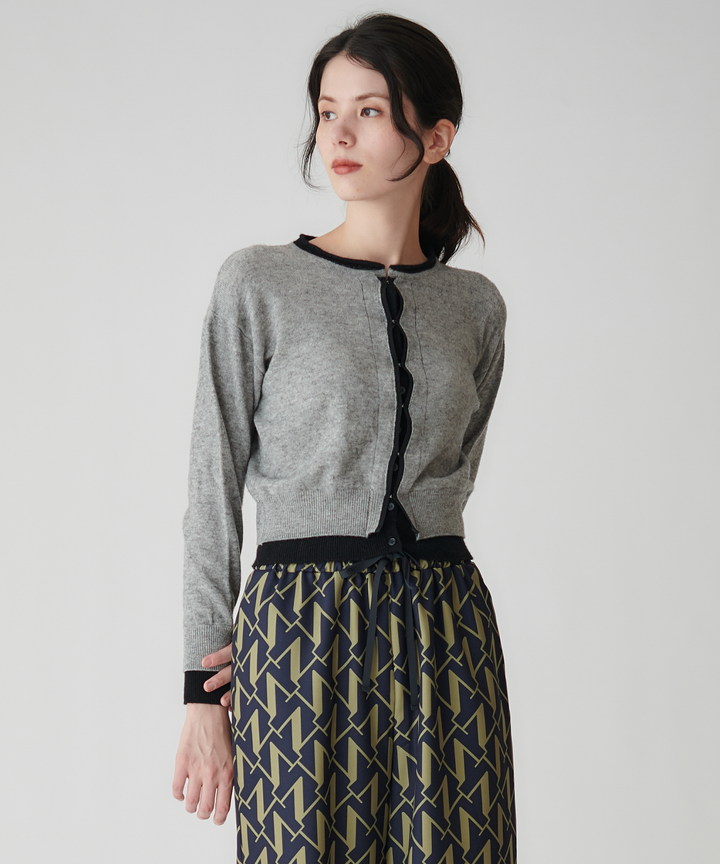 カーディガンレイヤードニット