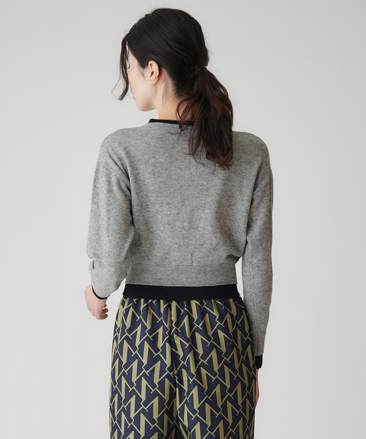 カーディガンレイヤードニット