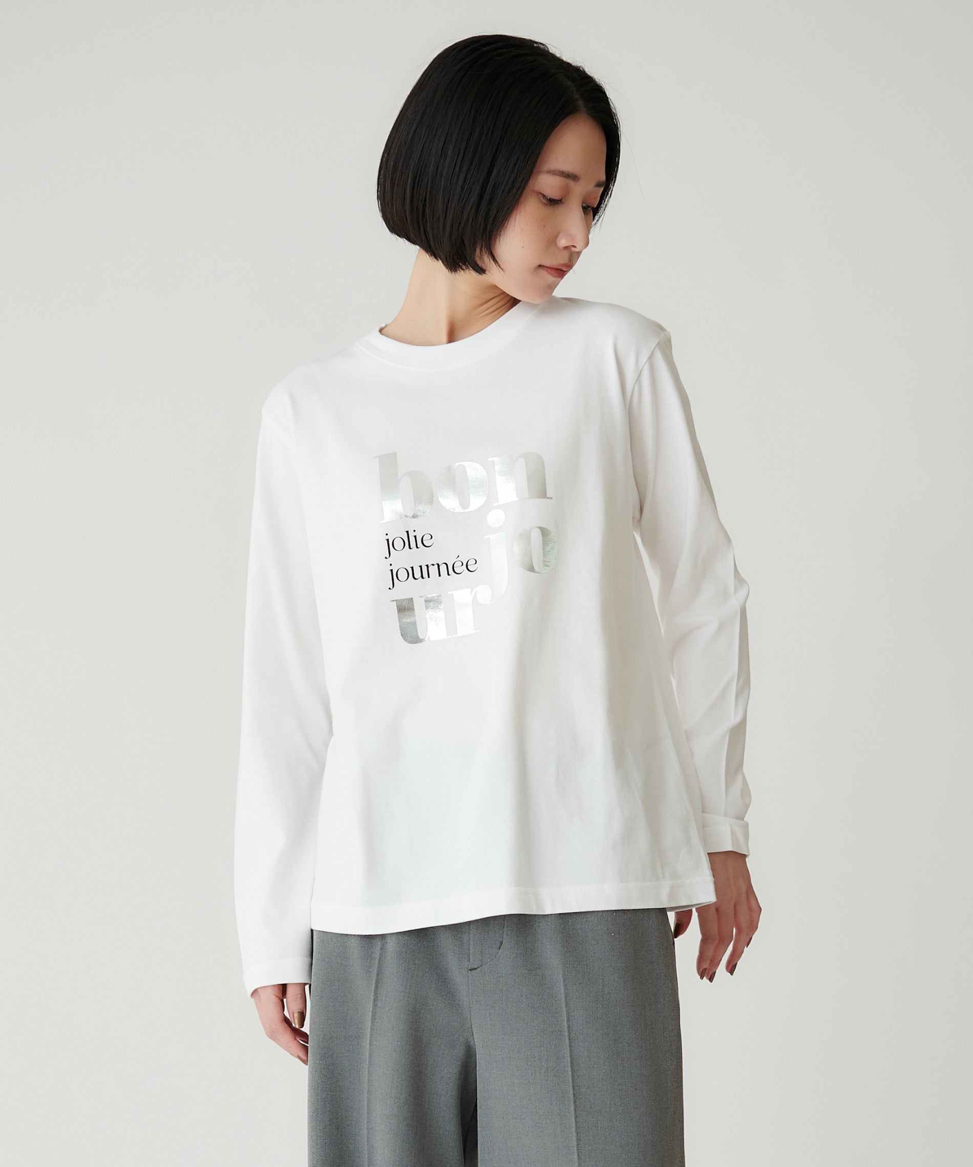 箔プリントロングスリーブTシャツ – FACE SANS FARD