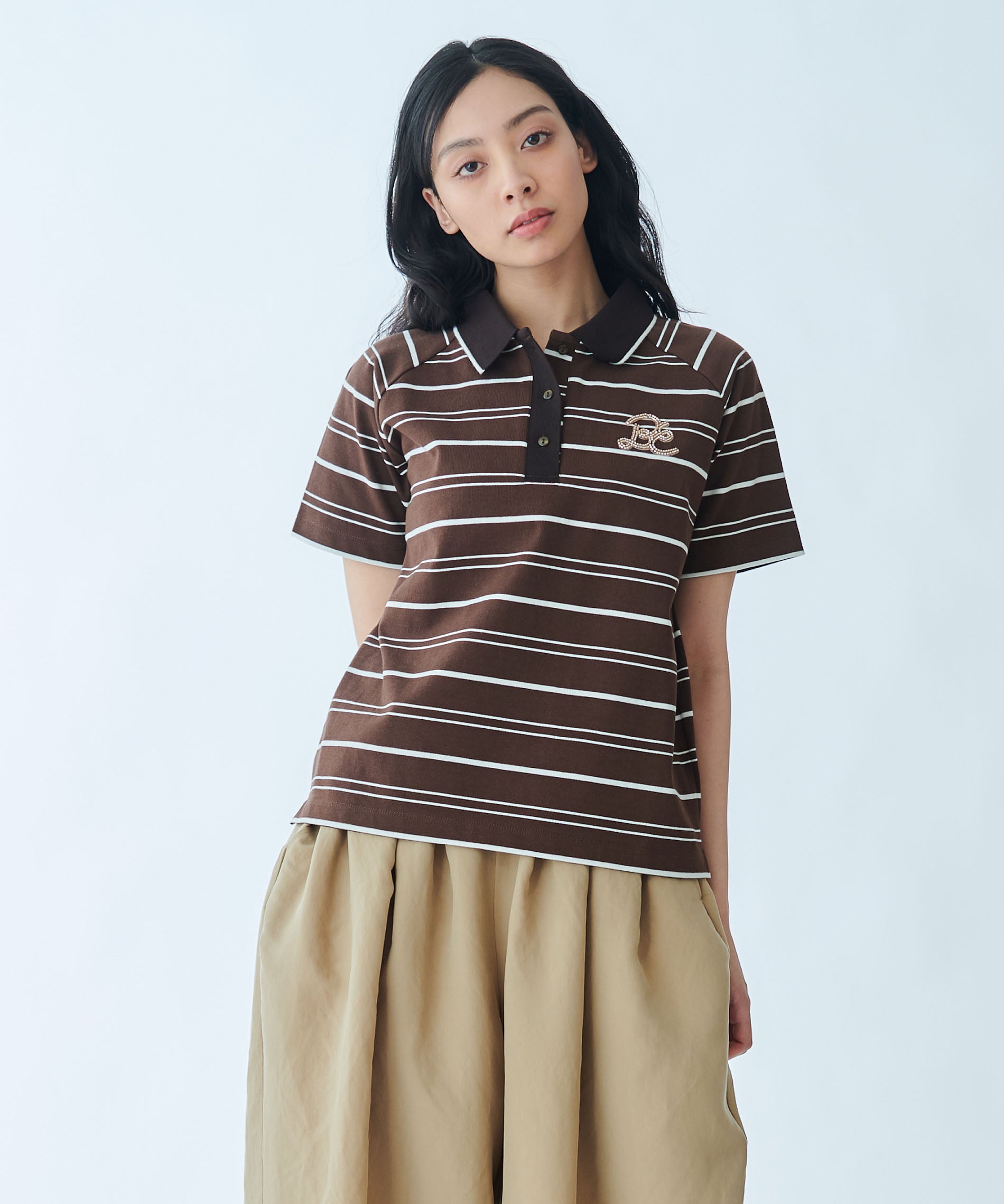 専用！CELINEのポロシャツです！ブラウンのボーダーが可愛いです！ ミックスボーダーポロTシャツ – FACE SANS FARD