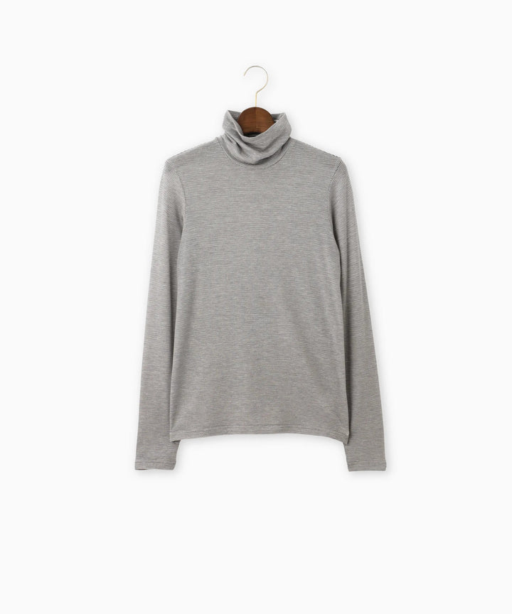 ボーダータートルネックトップス