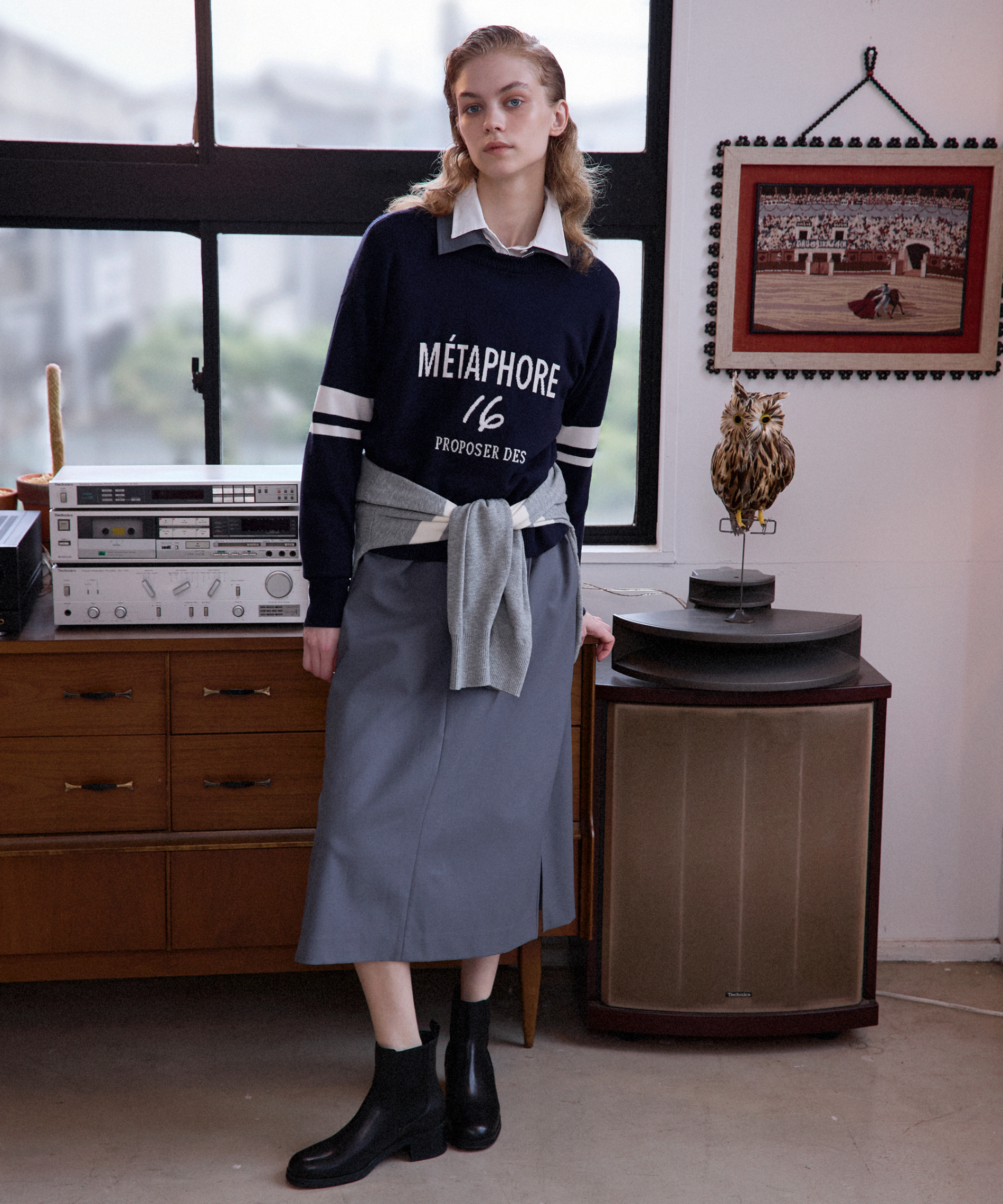 ELISABETTA FRANCHI ワンピース セーラー 碇モチーフ 40 衿レース