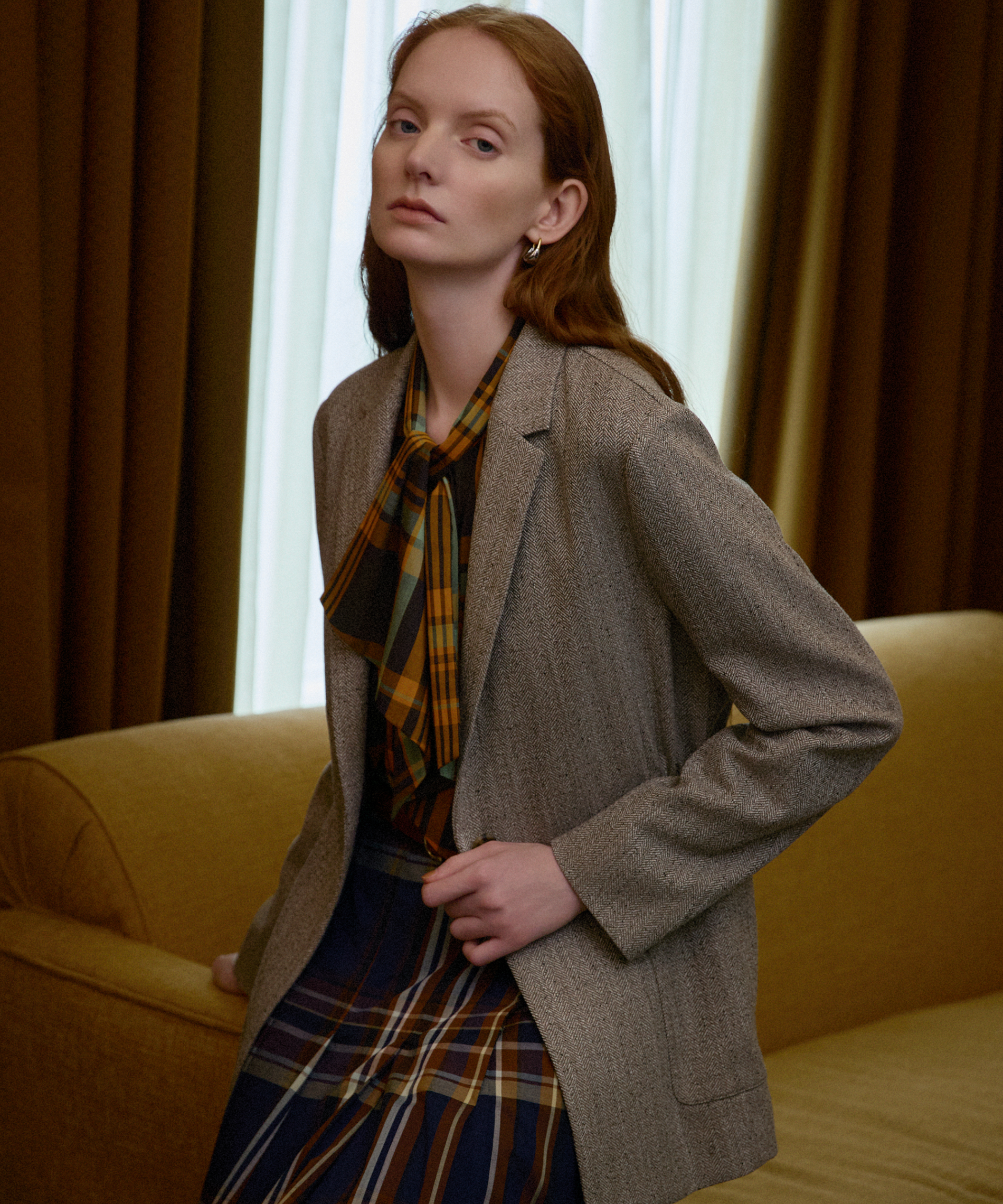 ヘリンボーンツィードジャケット – FACE SANS FARD