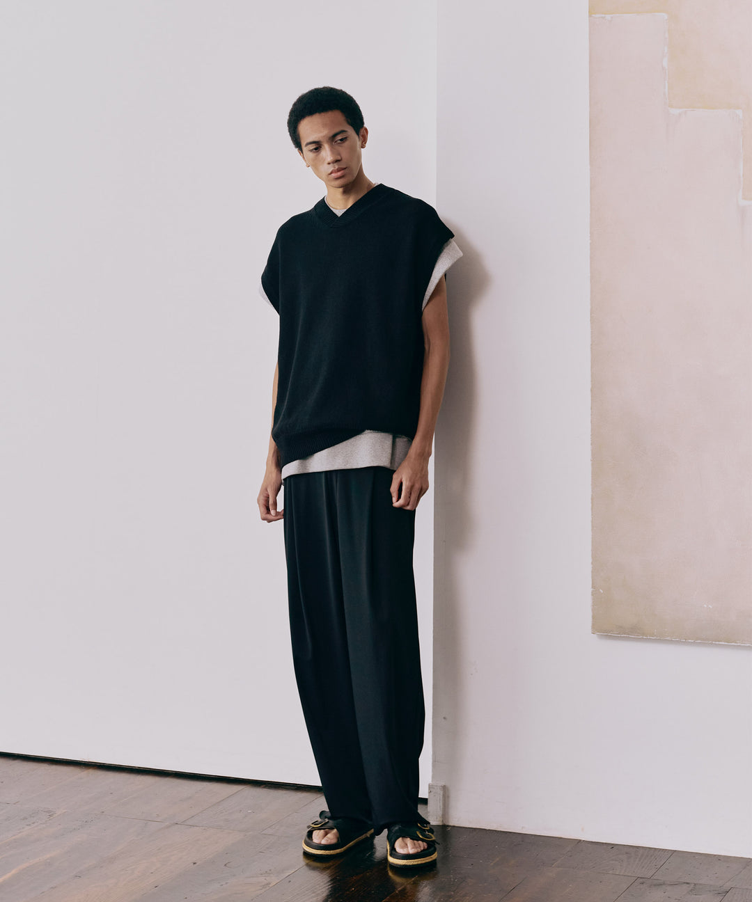 コットンシルクニットベスト