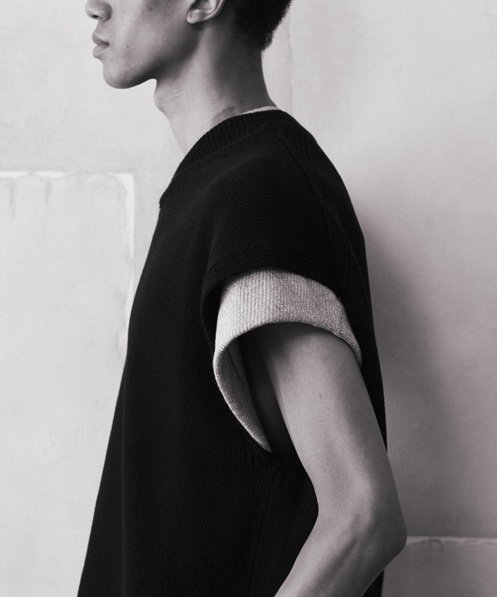 コットンシルクニットベスト