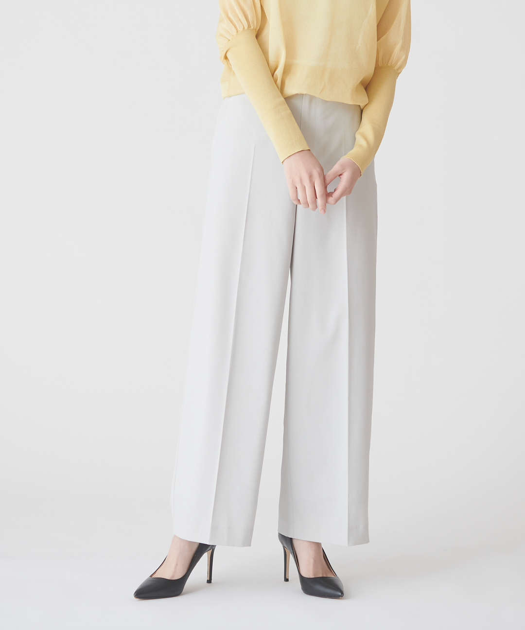 パンツ ELEVENTY Women Straight Pants K80PANG03 TES0G12501N White センタープレスワイドパンツ – FACE SANS FARD