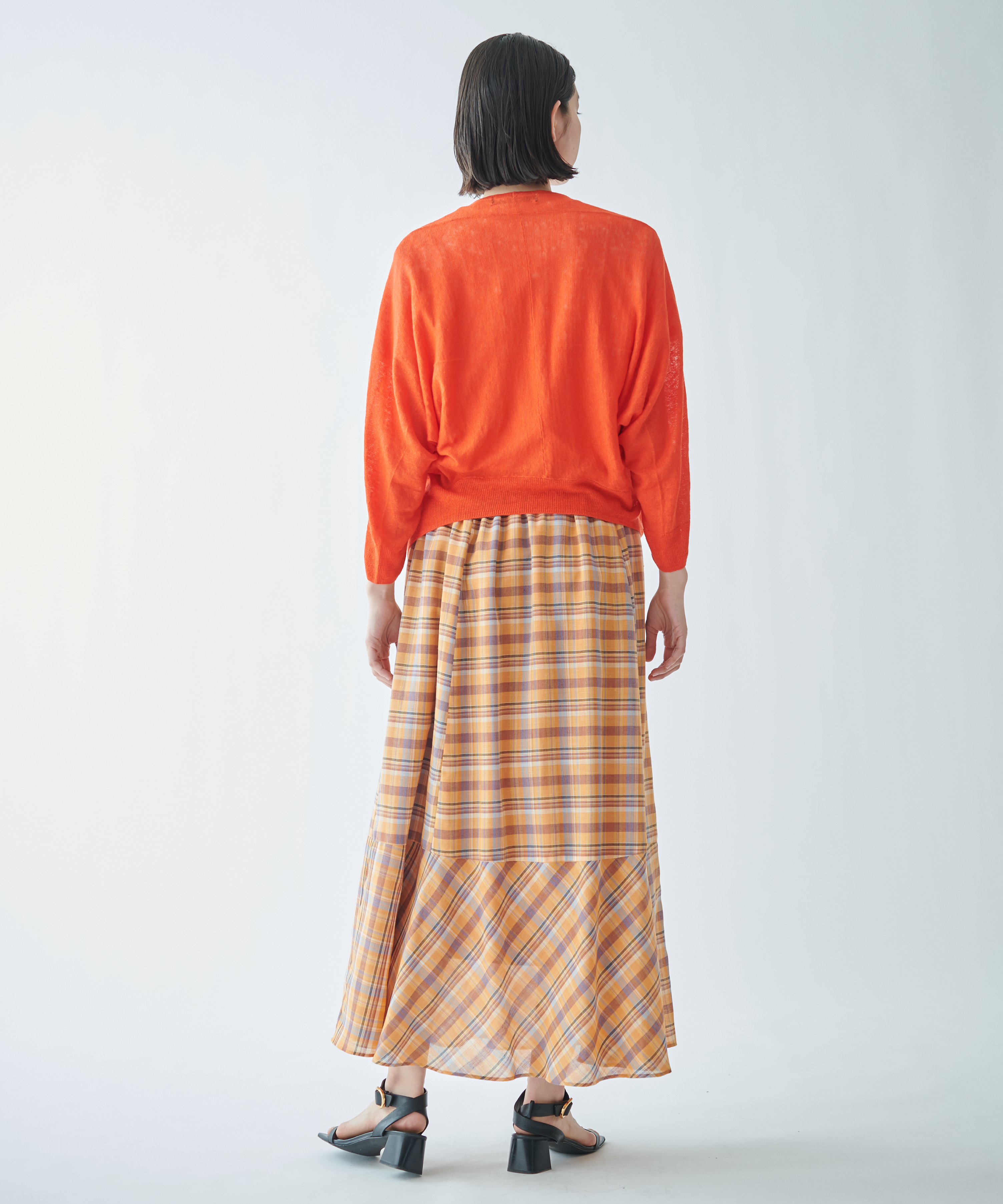 285 PGG 新品タグ付き バックプリーツ スカート オレンジ サイズ00 285 PGG 新品タグ付き バックプリーツ スカート オレンジ サイズ00