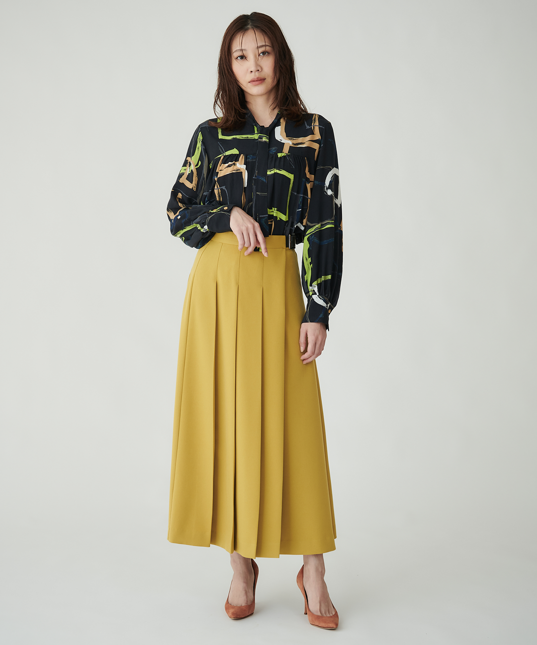 アシンメトリータックスカート – FACE SANS FARD アシンメトリータックスカート – FACE SANS FARD