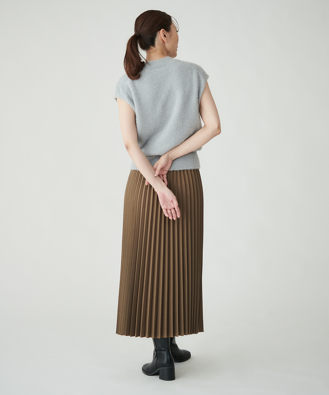 バイカラープリーツスカート – FACE SANS FARD バイカラープリーツスカート – FACE SANS FARD