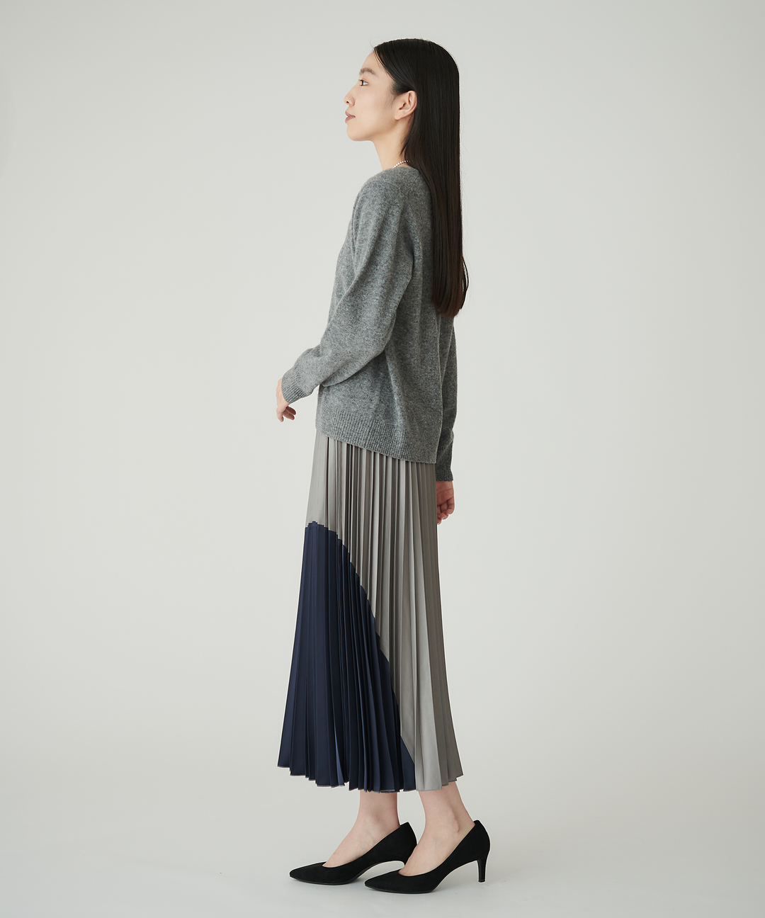 バイカラープリーツスカート – FACE SANS FARD バイカラープリーツスカート – FACE SANS FARD