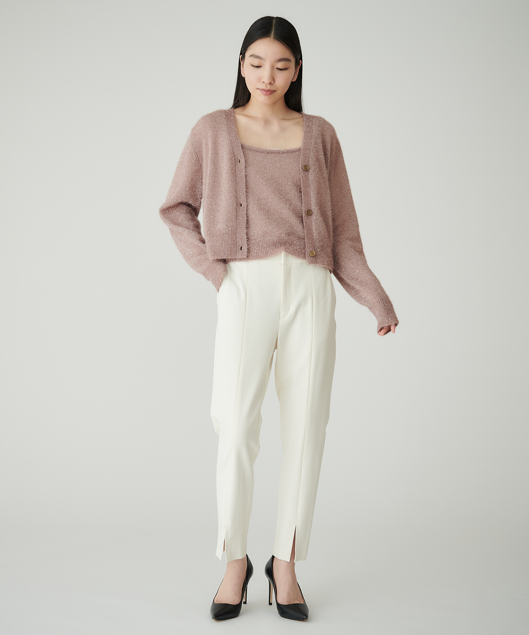 ラメフェザーヤーンカーディガン – FACE SANS FARD ラメフェザーヤーンカーディガン – FACE SANS FARD