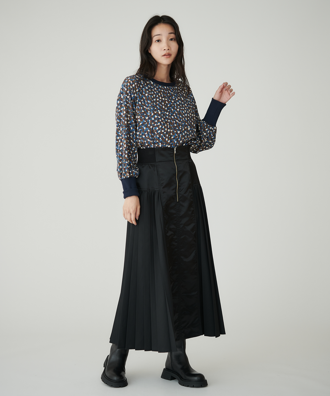 サイドプリーツミリタリースカート – FACE SANS FARD サイドプリーツミリタリースカート – FACE SANS FARD