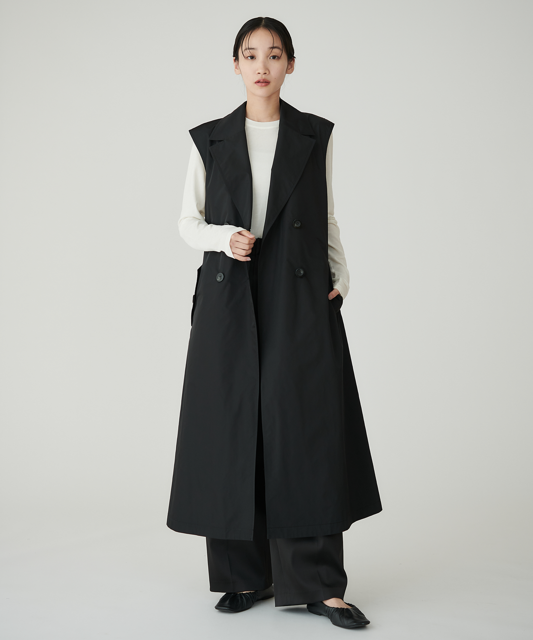 Day and Grade ☆トレンチ風ロングジレ/size F 春夏新作モデル Day and Grade ☆トレンチ風ロングジレ/size F 春夏新作モデル