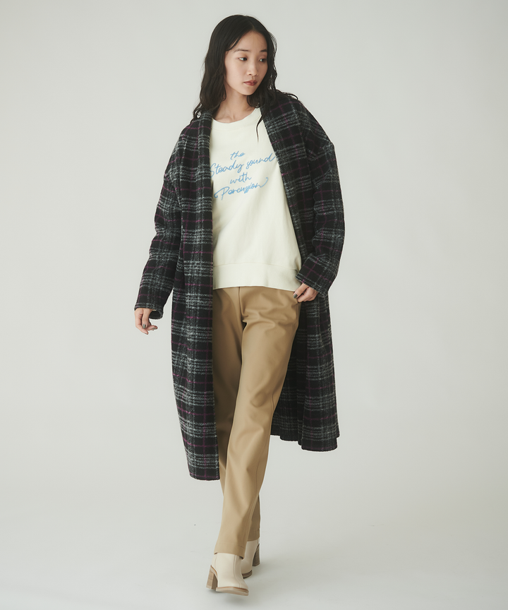 チェック柄ガウンコート – FACE SANS FARD チェック柄ガウンコート – FACE SANS FARD