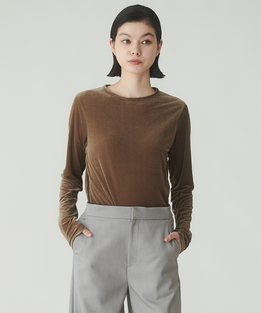 K*A様 a.f artefact ベロア クルーネックトップ カットソー ベロアトリコットクルーネックトップス – FACE SANS FARD