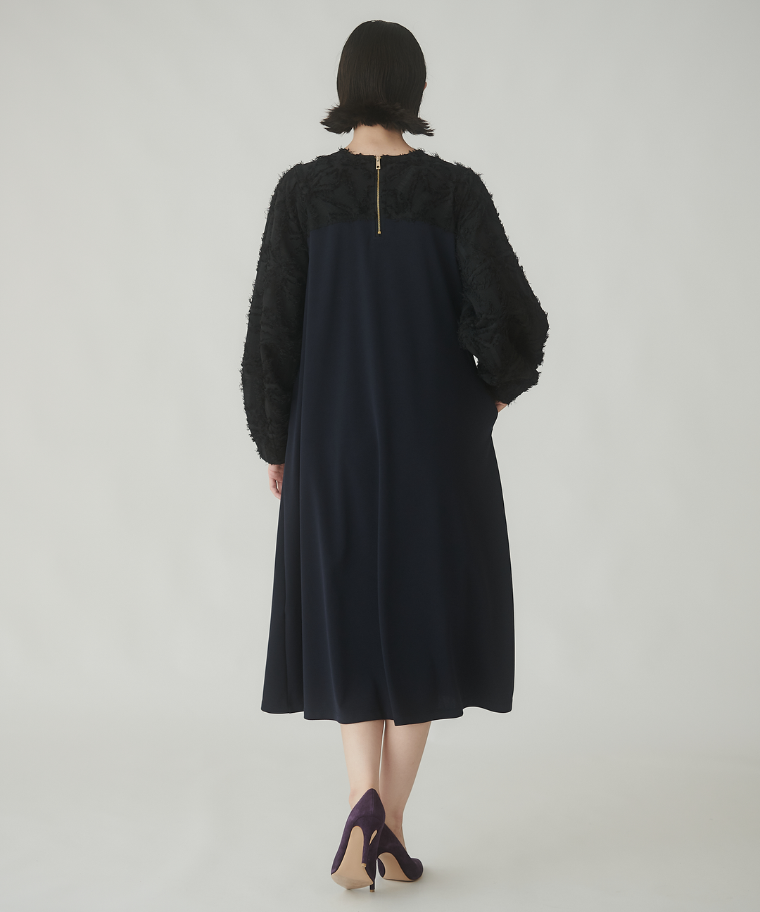 カットジャガードドッキングワンピース – FACE SANS FARD カットジャガードドッキングワンピース – FACE SANS FARD