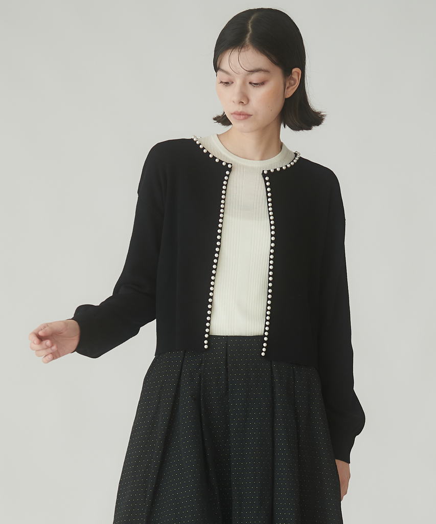 パール付きニットカーディガン – FACE SANS FARD パール付きニットカーディガン – FACE SANS FARD