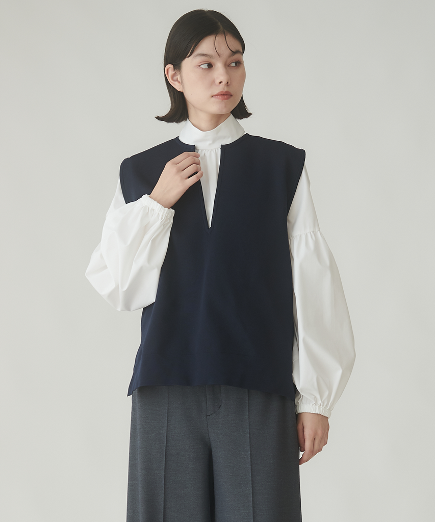 キーネックニットベスト – FACE SANS FARD
