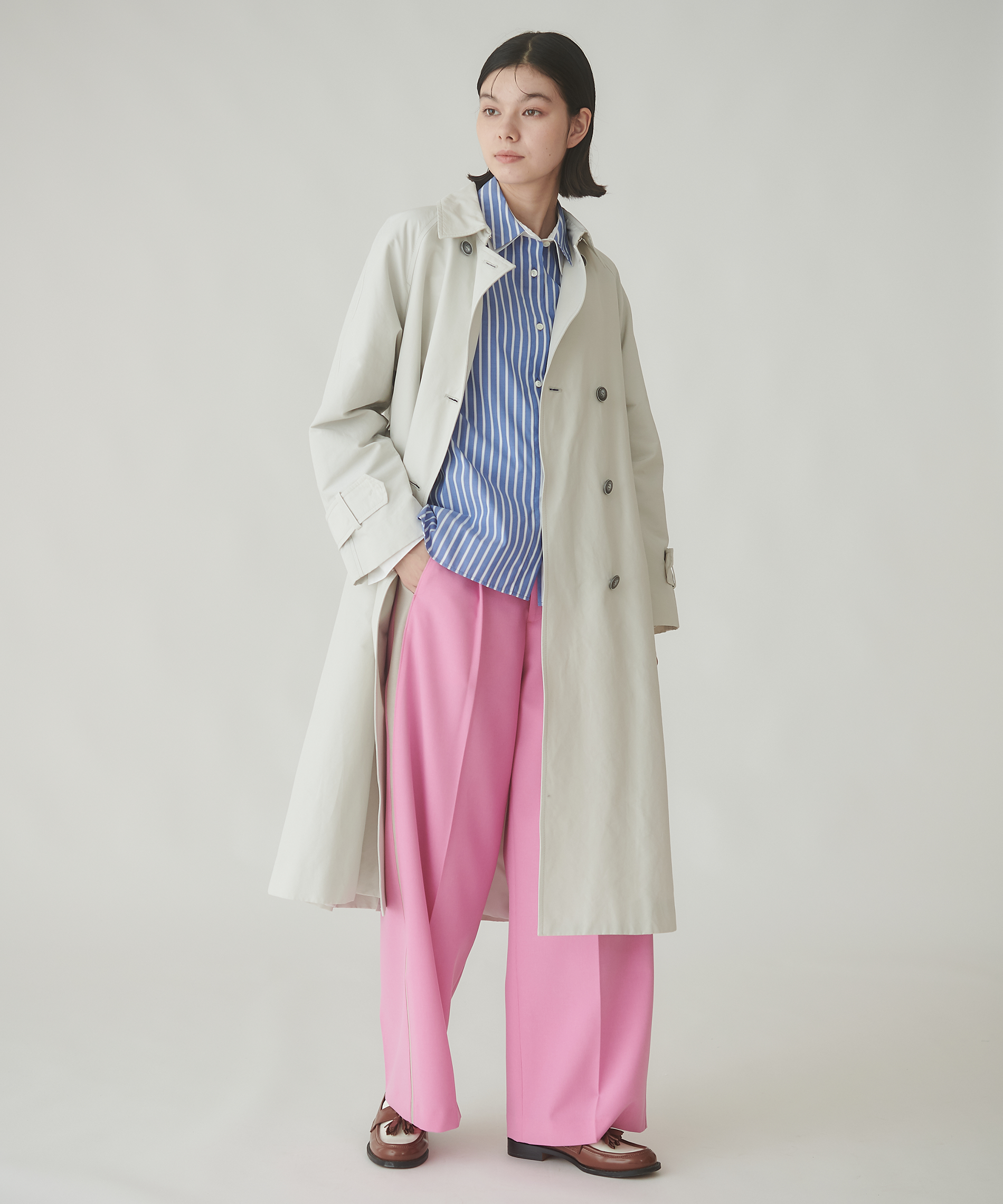 FURFUR オーバーサイズトレンチコート チェック