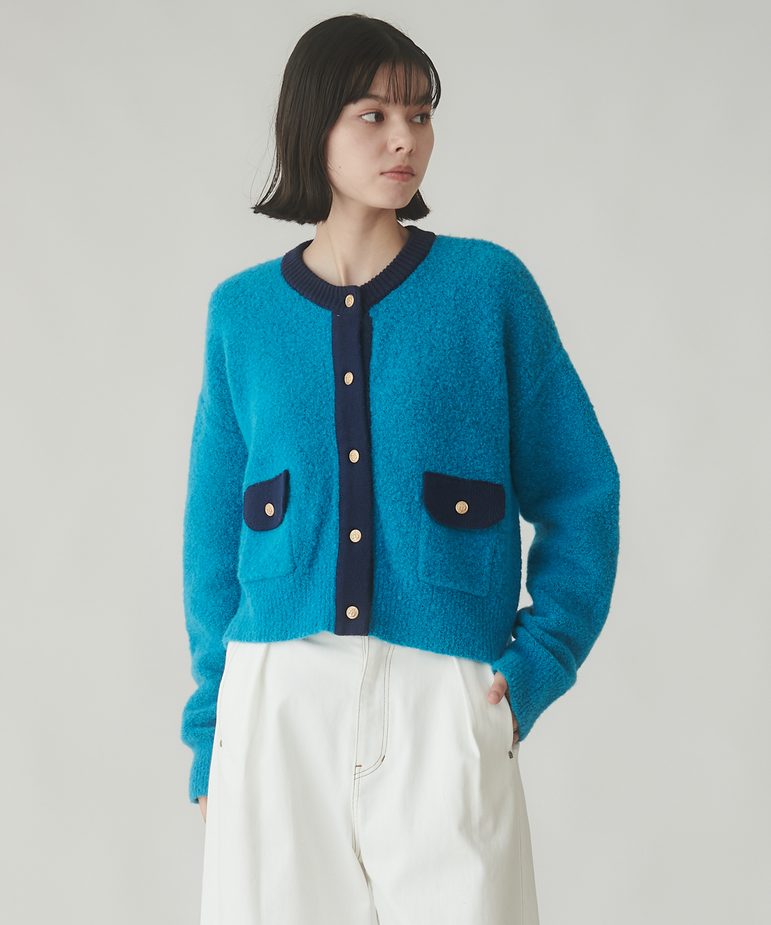 ☆miumiu☆ ブークレクロップド カーディガン ☆miumiu☆ ブークレクロップド カーディガン