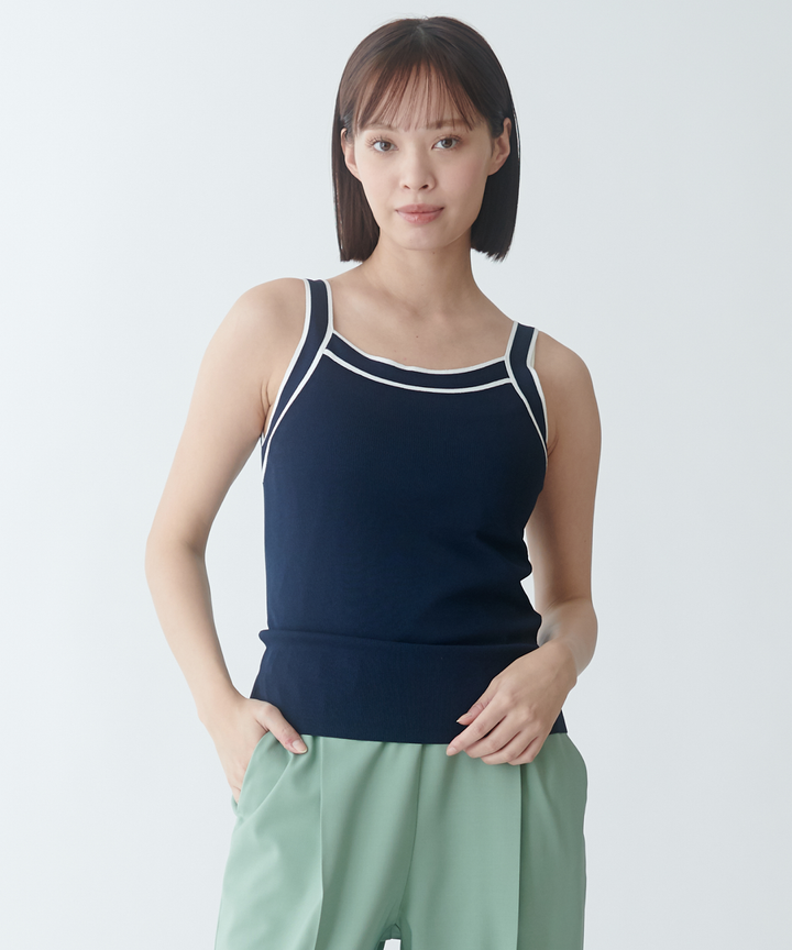 18G配色ニットキャミソール – FACE SANS FARD 18G配色ニットキャミソール – FACE SANS FARD