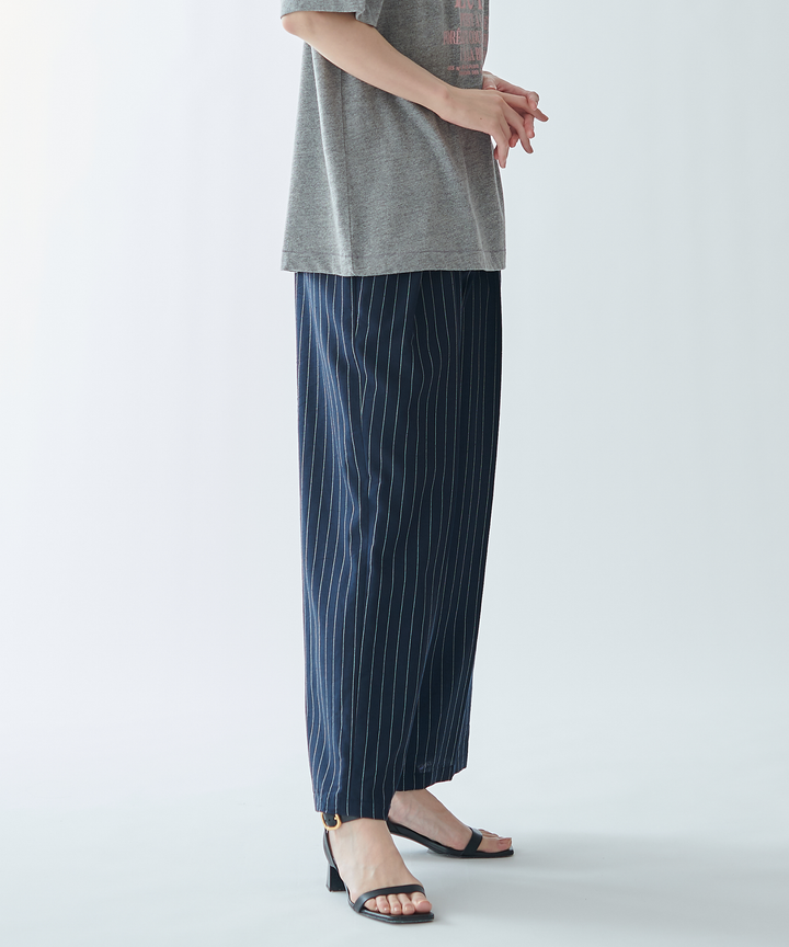 リネン混ワイドパンツ