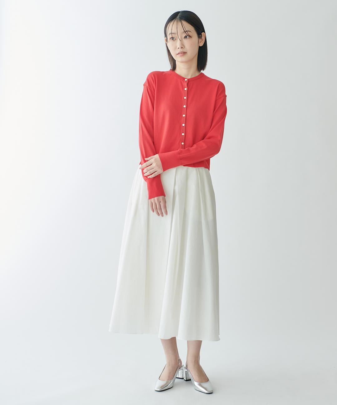 アシンメトリータックフレアスカート – FACE SANS FARD アシンメトリータックフレアスカート – FACE SANS FARD