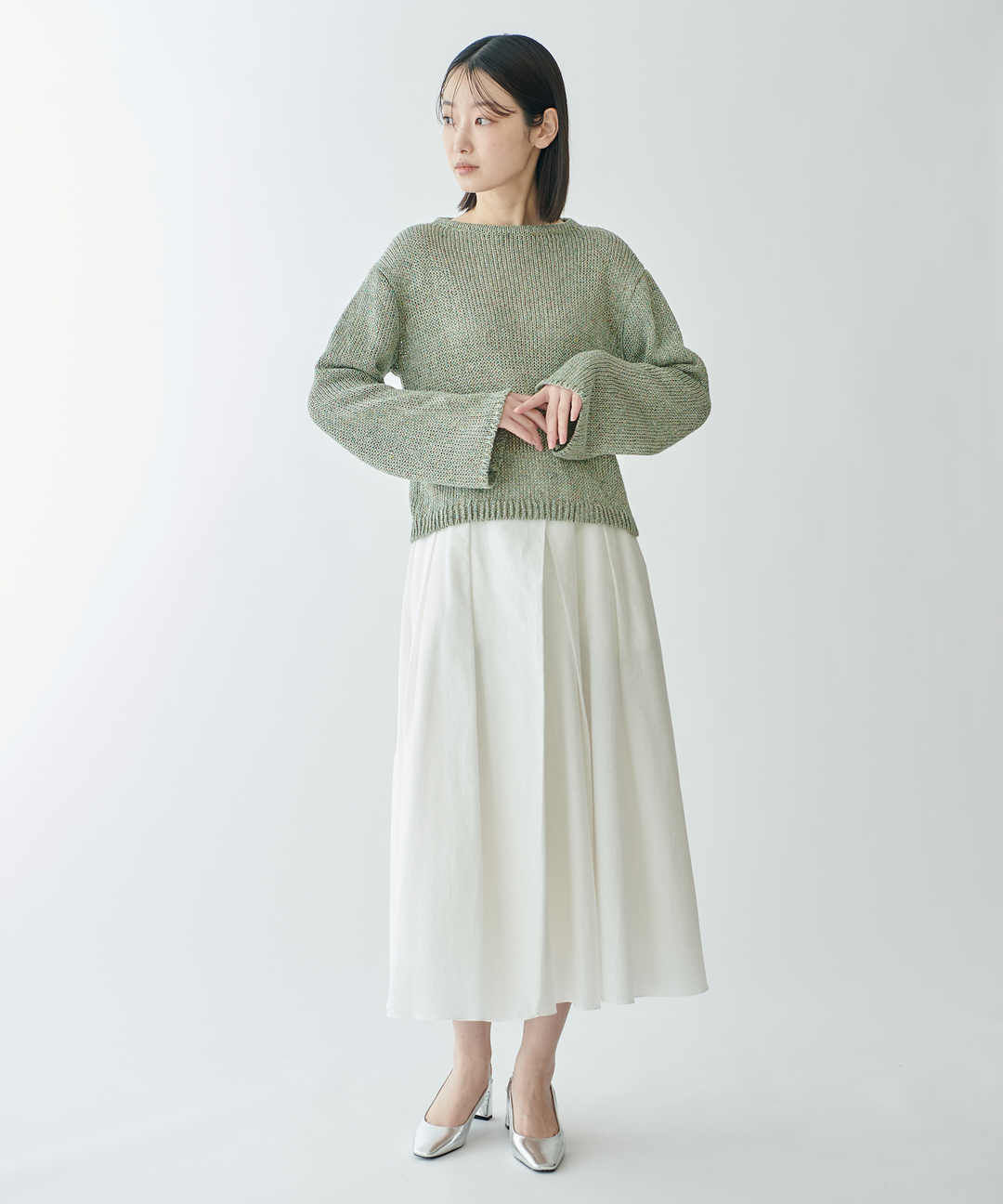 アシンメトリータックフレアスカート – FACE SANS FARD アシンメトリータックフレアスカート – FACE SANS FARD