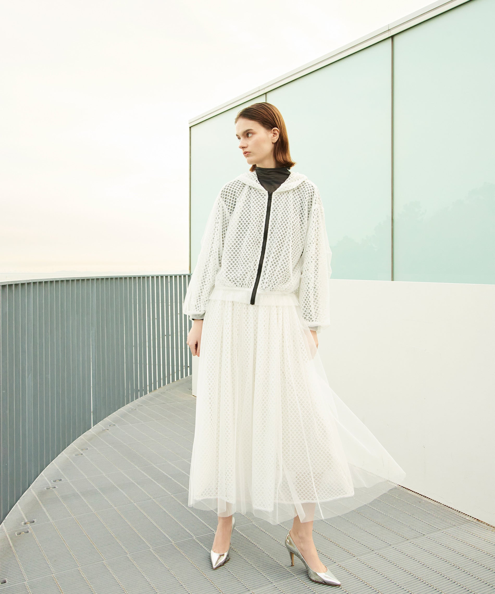 BLANC ロングブルゾン メッシュレースZIPブルゾン【BB53-509】 | BLANC basque