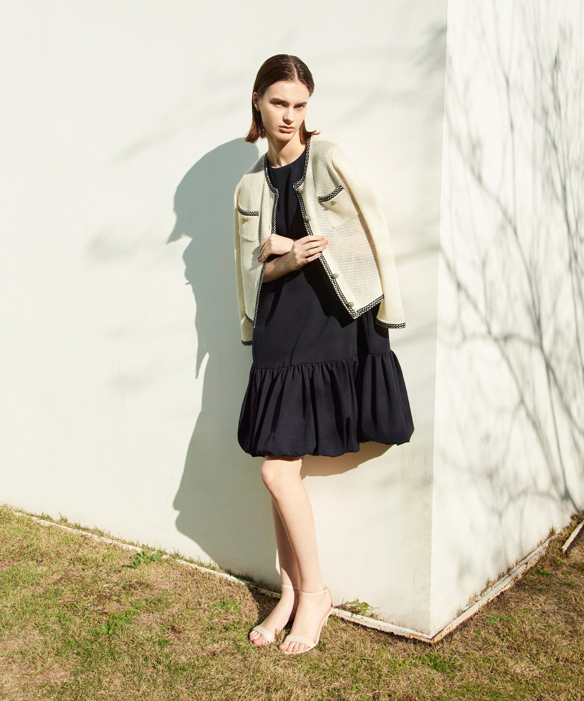 スパンコールツィードニットカーディガン – FACE SANS FARD