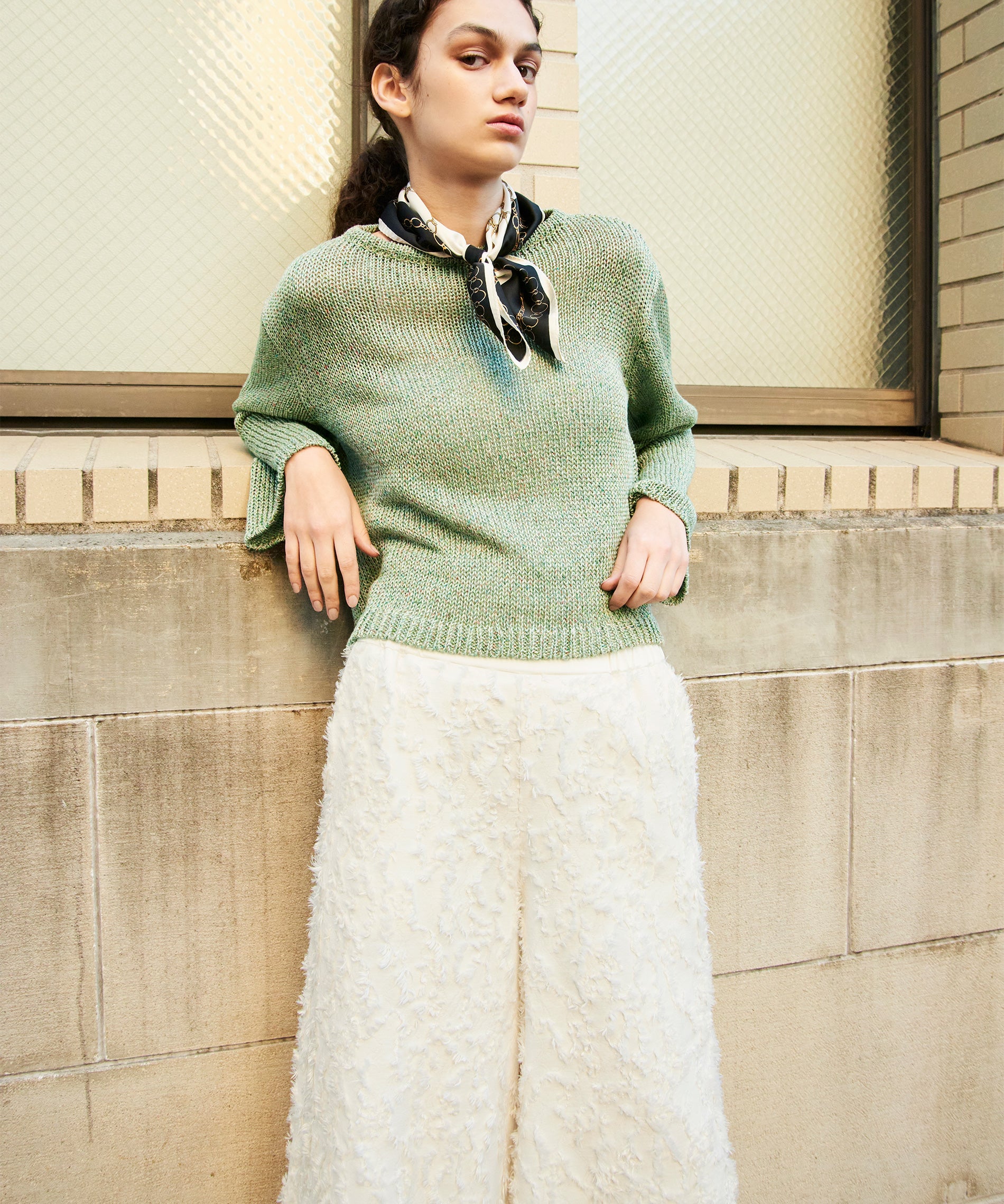 カットジャガードワイドパンツ – FACE SANS FARD