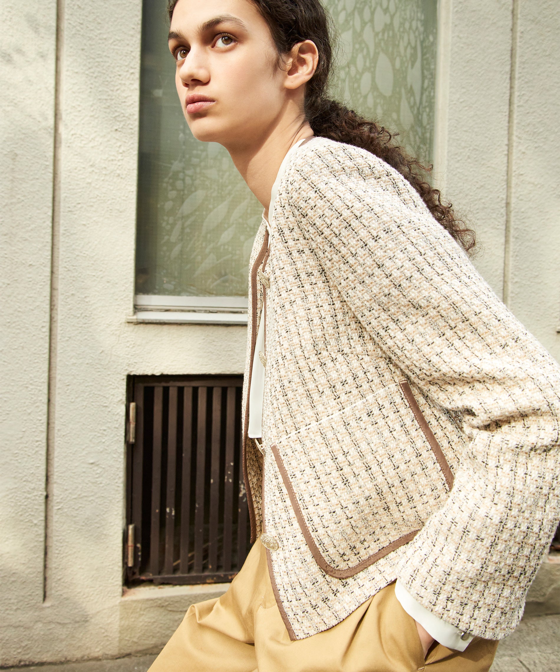 ツイード リアルファー ボード ウェアー レディース ツイード リアルファー ボード ウェアー レディース