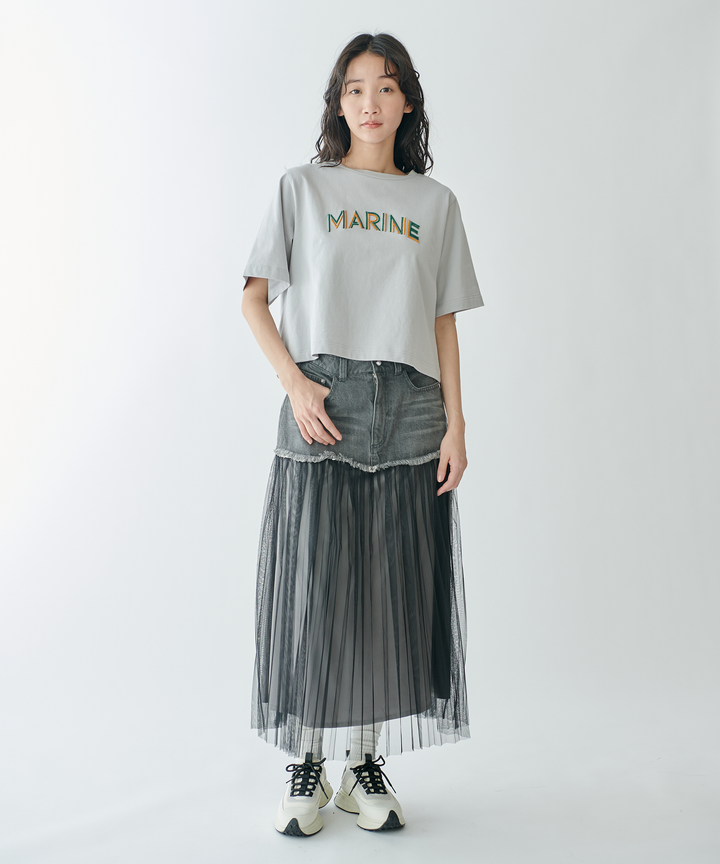 MARINEロゴ刺繍Tシャツ