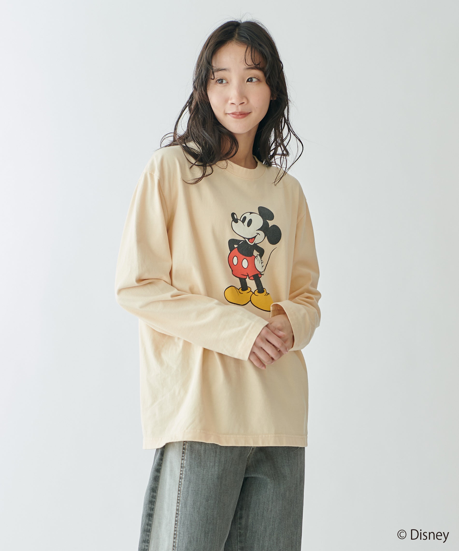 90s MICKEYUNLIMITEDミッキーDisneyロングスリーブTシャツ Disney tシャツ 「DISNEY/ディズニー」プリントロングスリーブT