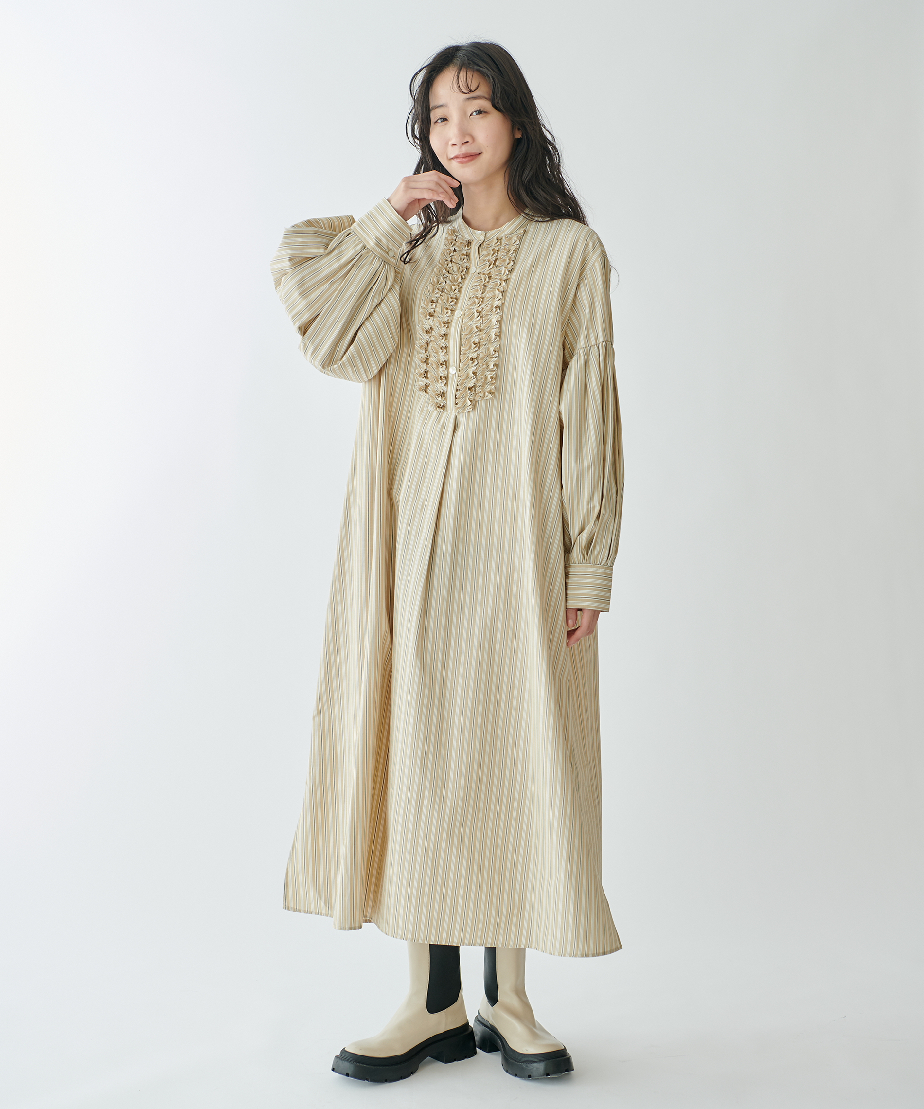 新品♡雑誌掲載 CELFORD シルクコットンワンピース ♡ベージュ ブロードシャツワンピース – FACE SANS FARD