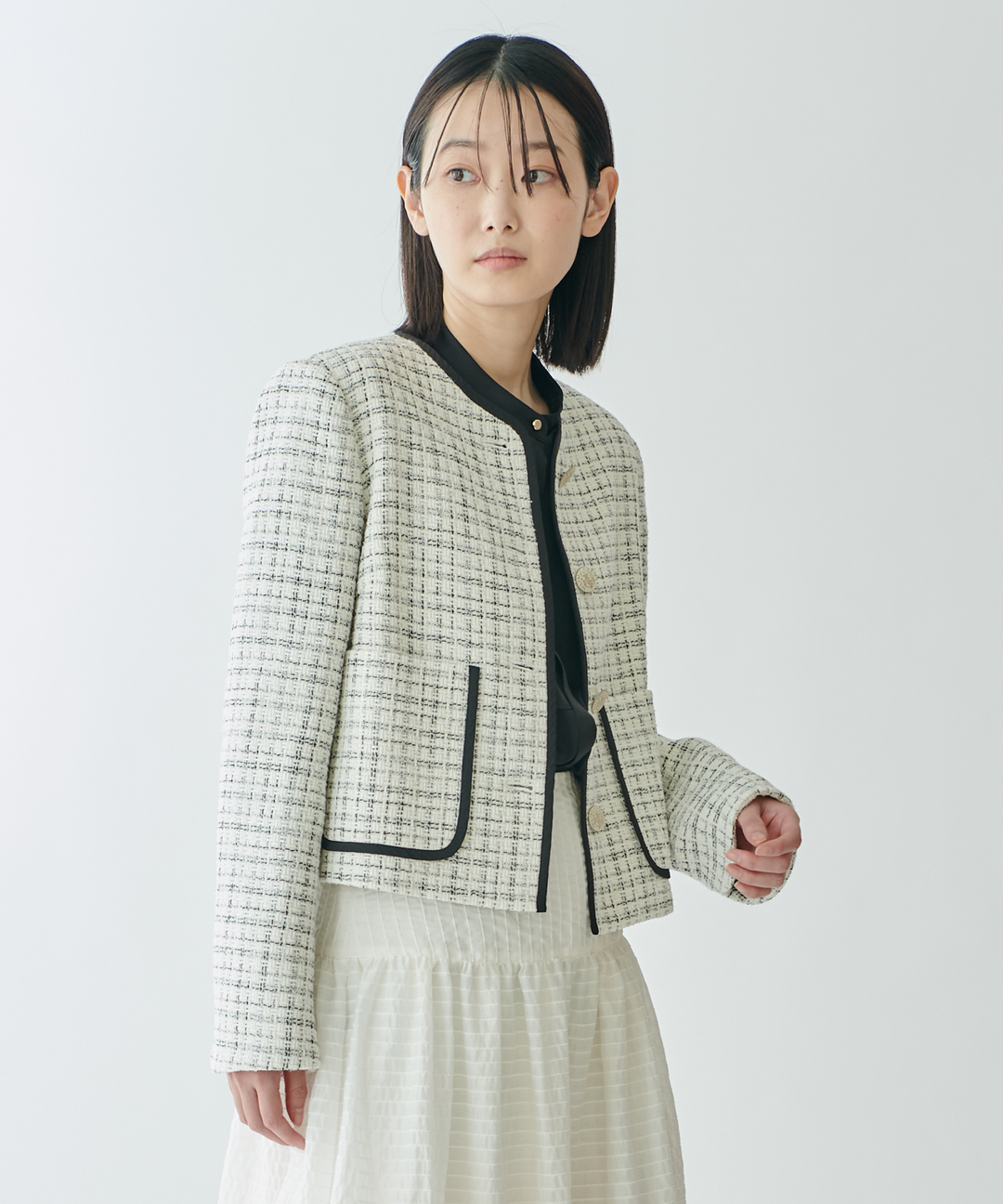 配色パイピングツイードジャケット – FACE SANS FARD 配色パイピングツイードジャケット – FACE SANS FARD