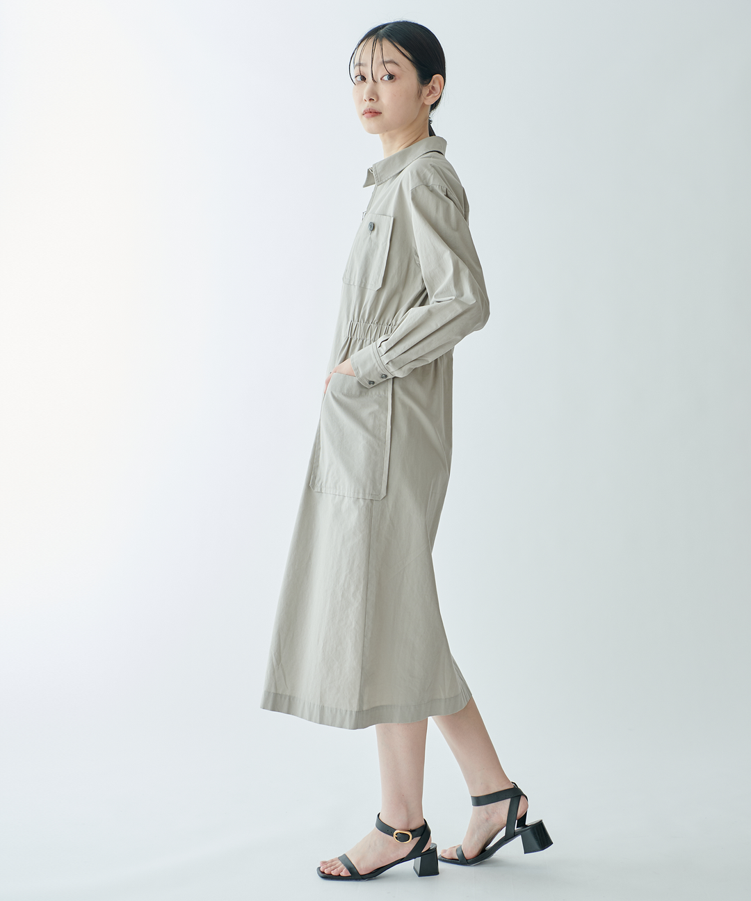 フロントジップシャツワンピース – FACE SANS FARD フロントジップシャツワンピース – FACE SANS FARD