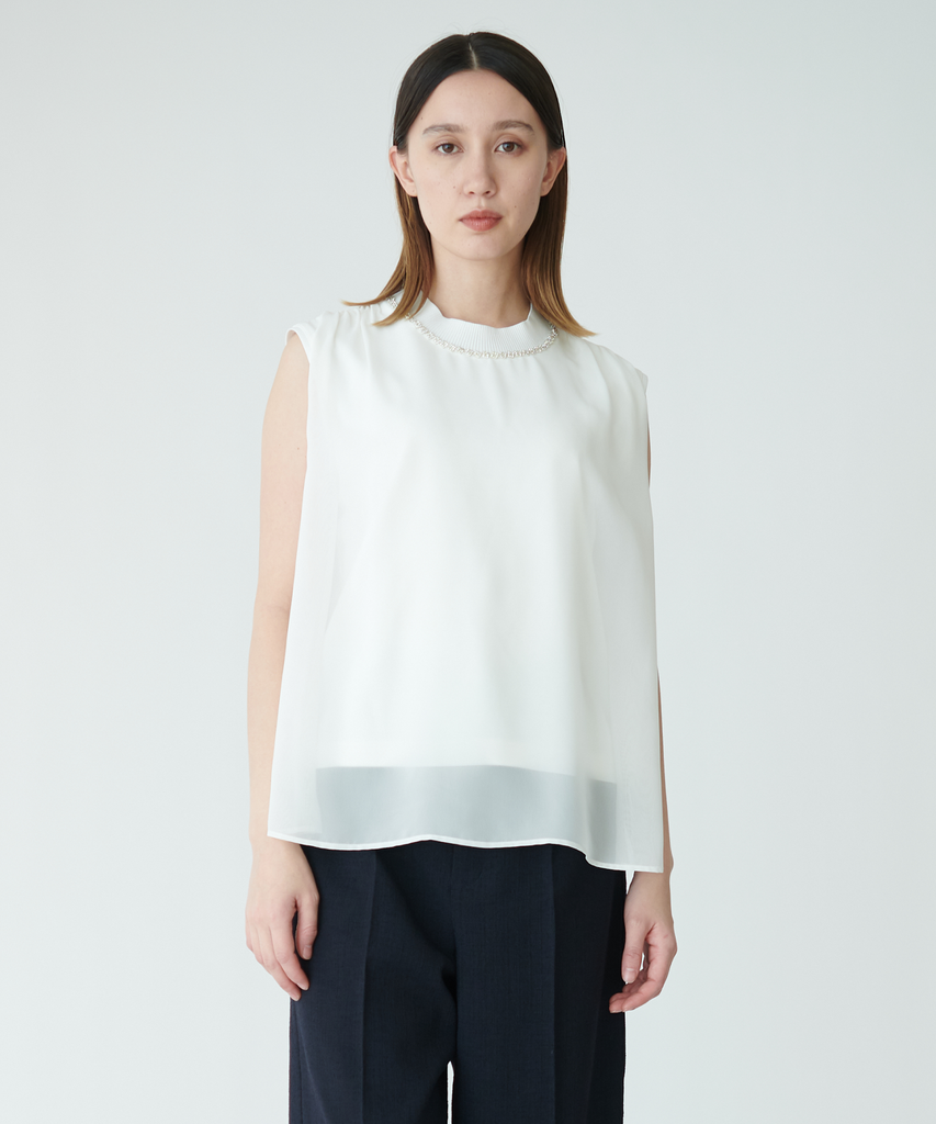 ラインストーンノースリーブトップス – FACE SANS FARD