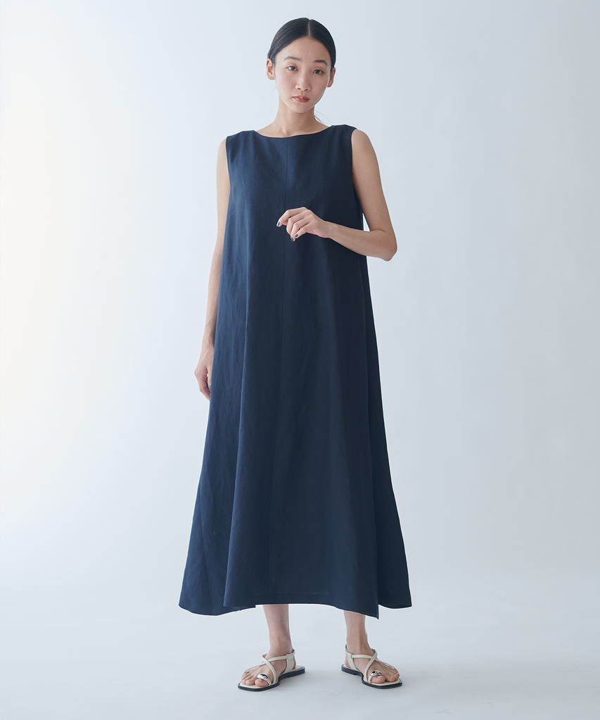 リネンノースリーブワンピース – FACE SANS FARD リネンノースリーブワンピース – FACE SANS FARD