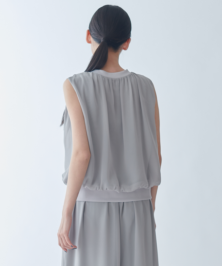 シアージョーゼットノースリーブトップス – FACE SANS FARD シアージョーゼットノースリーブトップス – FACE SANS FARD