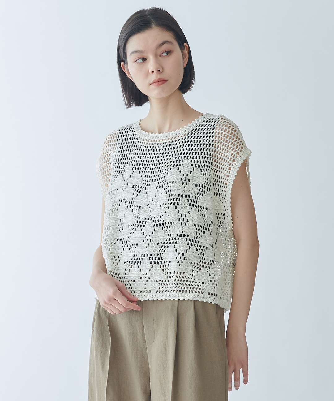 メッシュ編みフラワーモチーフニット – FACE SANS FARD メッシュ編みフラワーモチーフニット – FACE SANS FARD