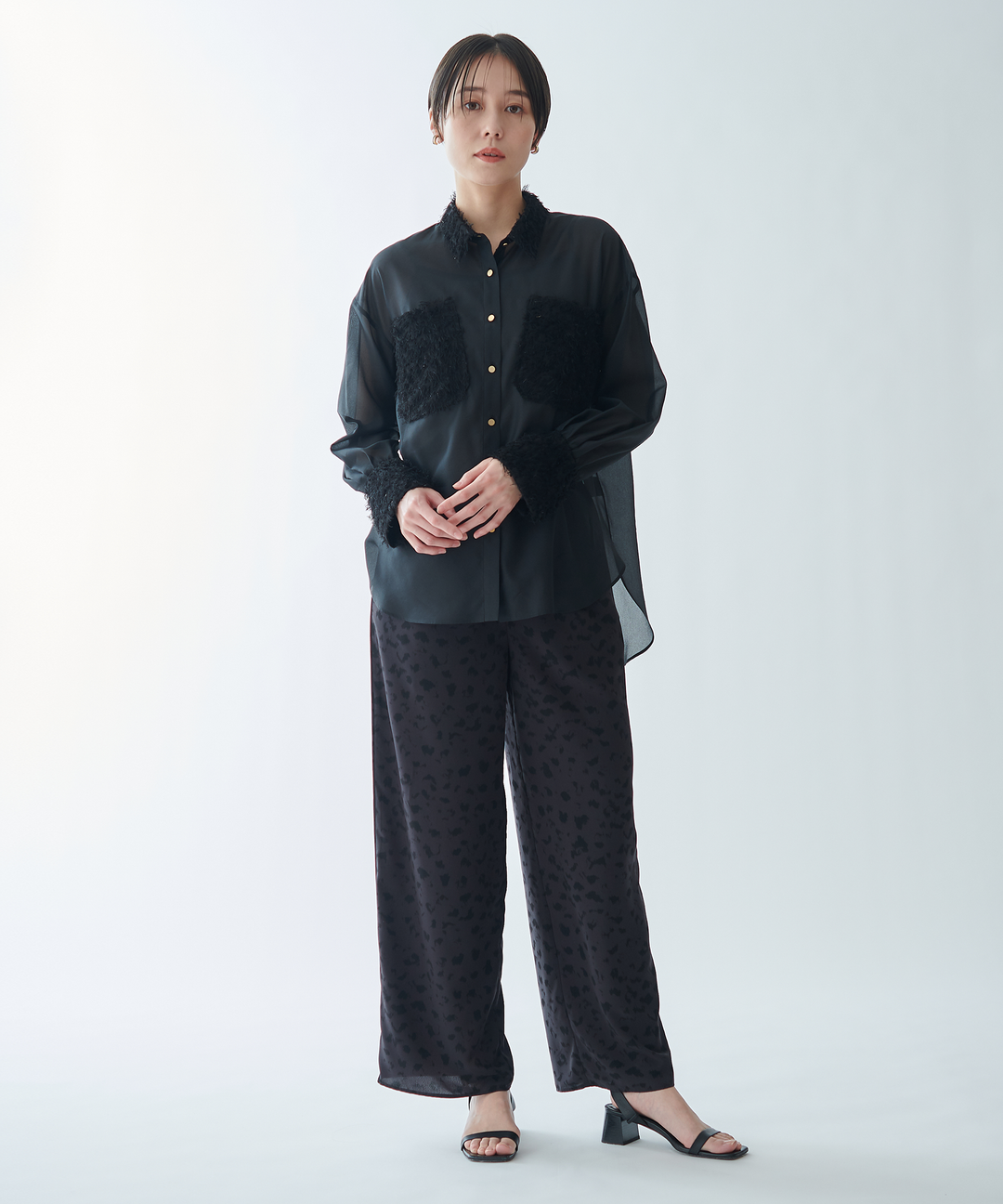 レオパードプリントワイドパンツ
