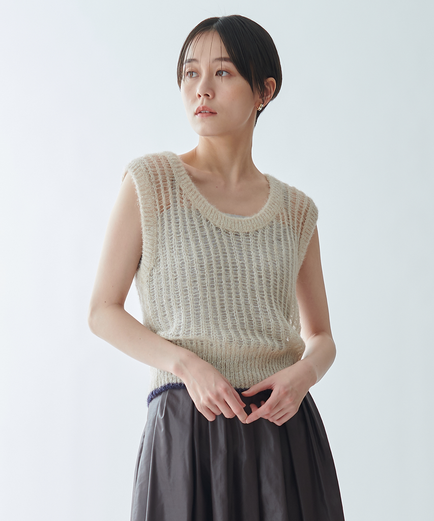 メッシュノースリーブニット – FACE SANS FARD