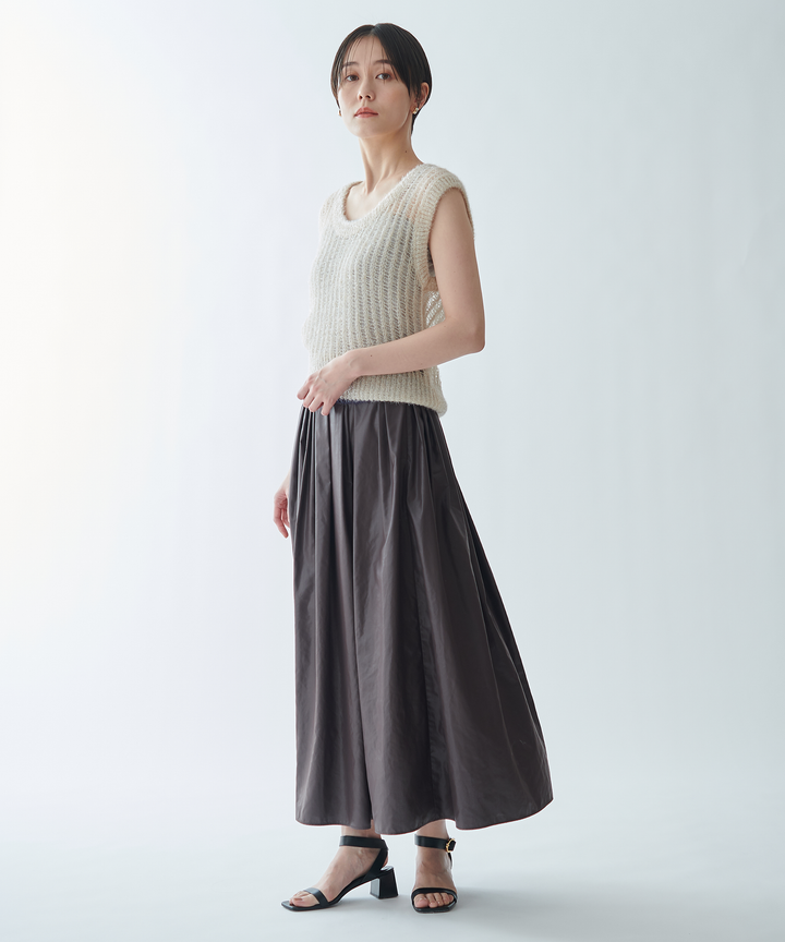 メッシュノースリーブニット