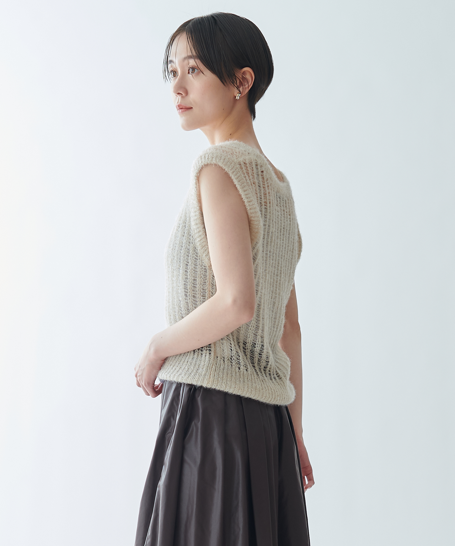 メッシュノースリーブニット – FACE SANS FARD メッシュノースリーブニット – FACE SANS FARD